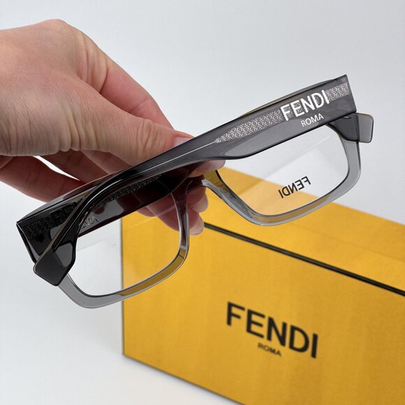 Fendi ROMA FE50094I 020 Men BRAND NEW Eyeglasses Rectangular Transparent Grey - Picture 3 of 10